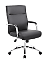 Boss Office Products Modern Executive Conference Ergonomic Chair, Caressoft™ Vinyl, Black/Chrome 1 thumbnail image