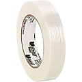 Universal Filament Tape - 60 yd Length x 1" Width - 3" Core - Clear - Fiberglass - Burst Resistant - For Packing - 1 / Roll 1 thumbnail image