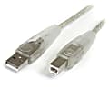 StarTech.com StarTech.com - Transparent USB 2.0 cable - 4 pin USB Type A (M) - 4 pin USB Type B (M) - ( USB / Hi-Speed USB ) - 10 ft