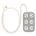 Cordinate ADAPT 6-Outlet Surge Protector, 4', Cream/Gray, 78844 1 thumbnail image