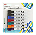 Office Depot® Brand Magnetic Dry-Erase Markers With Erasers, Assorted Colors, Pack Of 7