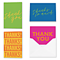 All Occasion Thank You "Bold Words" Greeting Card Assortment With Blank Envelopes, 4-7/8" x 3-1/2", Pack of 24