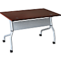 Lorell® Flip Top Training Table, 48"W, Mahogany/Silver 1 thumbnail image