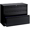 Lorell® 36"W x 18-5/8"D Lateral 3-Drawer File Cabinet, Black