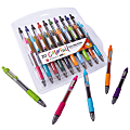 FORAY® Soft-Grip Retractable Gel Pens, Medium Point, 0.7 mm, Assorted Barrels, Assorted Ink Colors, Pack Of 20 Pens