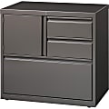 Lorell® 30"W Steel Personal Storage Center With Lateral File Cabinet, Brown