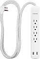 Philips 4-Outlet Surge Protector With USB, 4', White/Gray 1 thumbnail image