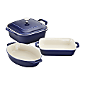 Staub Ceramic 4-Piece Ceramic Mixed Baking Pan Set With Lid, Dark Blue 1 thumbnail image