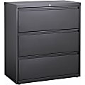 Lorell® 36"W x 18-8/10"D Lateral 3-Drawer Hanging File Cabinet, Charcoal