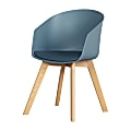 South Shore Flam Chair With Wooden Legs, Blue/Natural