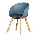 South Shore Flam Chair With Wooden Legs, Blue/Natural 1 thumbnail image