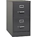 Lorell® Fortress 26-1/2"D Vertical 2-Drawer Letter-Size File Cabinet, Charcoal