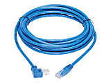 Tripp Lite N204-020-BL-RA Right-Angle Cat6 Ethernet Cable - 20 ft., M/M, Blue - First End: 1 x RJ-45 Male Network - Second End: 1 x RJ-45 Male Network - 1 Gbit/s - Patch Cable - Gold Plated Contact - 24 AWG - Blue