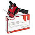 Universal One Handed Sealing Tape Dispenser Box - Holds Total 1 Tape(s) - 3" Core - Adjustable Braking Mechanism, Adjustable Tension Mechanism - Plastic, Metal - Black, Red