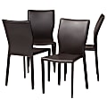 Baxton Studio Heidi Dining Chairs, Dark Brown, Set Of 4 Chairs