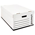 Universal Medium-Duty Easy Assembly Storage Boxes, Legal Size, 24" x 15.13" x 10.25", White, Carton Of 12 Boxes