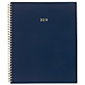 Cambridge® Color Bar Weekly/Monthly Planner, 8 1/2" x 11", Navy, January to December 2019