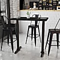Flash Furniture Laminate Rectangular Table Top With Bar-Height Table Bases, 43-1/8"H x 30"W x 42"D, Black