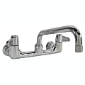 T&S Brass Wall-Mount Swivel Faucet, 12" Spout, 8" Centers, Stainless 1 thumbnail image