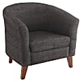 Lorell® Barrel Club Armchair, Fabric, Black 1 thumbnail image