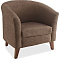 Lorell® Barrel Club Armchair, Fabric, Brown 1 thumbnail image