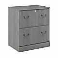Bush Furniture Saratoga 26-6/7"W x 19-2/5"D Lateral 2-Drawer File Cabinet, Modern Gray, Standard Delivery 1 thumbnail image