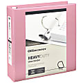 Office Depot® Heavy-Duty View 3-Ring Binder, 2" D-Rings, 49% Recycled, Light Pink