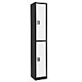 Alpine AdirOffice 2-Tier Steel Locker, 72"H x 12"W x 12"D, Black/White