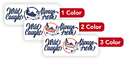 1, 2 Or 3 Color Custom Printed Labels And Stickers, Rectangle, 3/4" x 2", Box Of 250