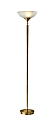 Adesso® Metropolis 300W Torchiere Floor Lamp, 71"H, Frosted White Shade/Antique Brass Base