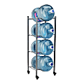 Mind Reader 5 Gallon Water Jug Stand Water 4-Tier Water Cooler Rack Wheels, 41"H x 16-1/2"L x 13-3/4 "W, Gray 1 thumbnail image