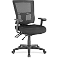 Lorell® Multifunction Mid-Back Chair, Mesh/Fabric, Black