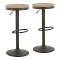 LumiSource Dakota Bar Stools, Antique/Natural, Set Of 2 Stools 1 thumbnail image