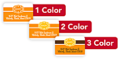 1, 2 Or 3 Color Custom Printed Labels And Stickers, Rectangle, 1" x 1-1/2", Box Of 250