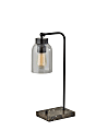 Adesso® Bristol Desk Lamp, 19"H, Brown Base/Clear Shade