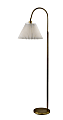 Adesso Thalia Floor Lamp, Antique Brass/White Fabric Shade 1 thumbnail image