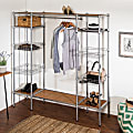 Honey Can Do Freestanding Closet With Garment Bar And Shelves, 68”H x 16-1/2”W x 67”D, Silver 1 thumbnail image