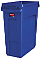 Rubbermaid® Slim Jim Rectangular Polyethylene Vented Waste Receptacle, 16 Gallons, Blue