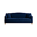 Lifestyle Solutions Serta Senna Convertible Sofa, 34-3/5”H x 86-3/5”W x 36-3/5”D, Navy