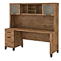Bush® Furniture Somerset 72"W Office Desk With Hutch, Fresh Walnut, Standard Delivery 1 thumbnail image