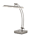 Adesso® LED Banker's Desk Lamp, Adjustable Height, 13"–19", Silver
