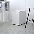 Flash Furniture Modern 21"D Vertical 3-Drawer Mobile Locking File Cabinet, White