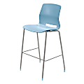 KFI Studios Imme Stacking Bar Stool, 44"H, Sky Blue/Silver