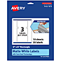 Avery® Print-To-The-Edge TrueBlock® Labels With Sure Feed®, 94213-TWMP10, Rectangle, 3" x 5", Matte White, Pack Of 30