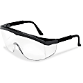 Crews Stratos Wraparound Design Glasses - Adjustable Temple, Comfortable, Lightweight, Scratch Resistant - Ultraviolet Protection - Nylon Frame, Polycarbonate Lens - Clear, Black, Black - 1 Each