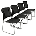 Balt® ReFlex Stacking Chair, Black, Set Of 4