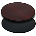 Flash Furniture Round Reversible Laminate Table Top, 36", Black/Mahogany