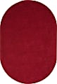 Joy Carpets® Kids' Essentials Oval Area Rug, Endurance™, 7-1/2' x 12', Burgundy