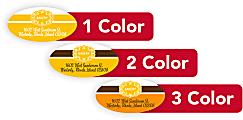 1, 2 Or 3 Color Custom Printed Labels And Stickers, Oval, 3/4" x 1-1/2", Box Of 250