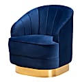 Baxton Studio 10397 Swivel Accent Chair, Royal Blue 1 thumbnail image